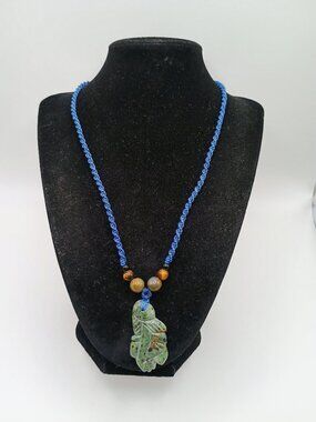 Handmade Macrame Necklace with Inca Stone Manco Capac Amulet